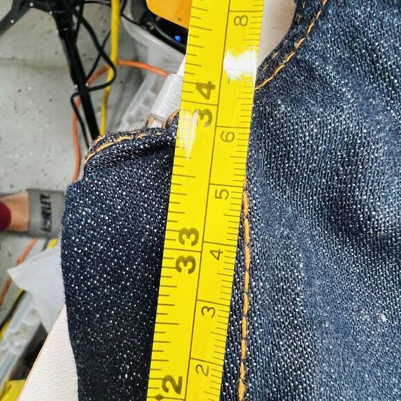 Vintage True Religion‎ World Tour Leather Patch Straight Jean Size 31 NOS - Picture 10 of 11